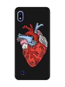 Матовий чорний чохол на Samsung Galaxy A10 (2019) A105 :: Серце анатомічне (принт 250)