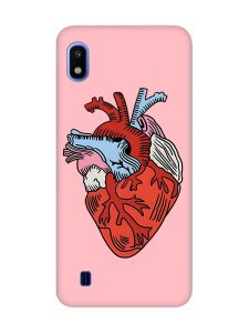 Матовий рожевий чохол на Samsung Galaxy A10 (2019) A105 :: Серце анатомічне (принт 250)