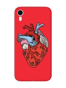 Матовий червоний чохол на Apple iPhone XR :: Серце анатомічне (принт 250)