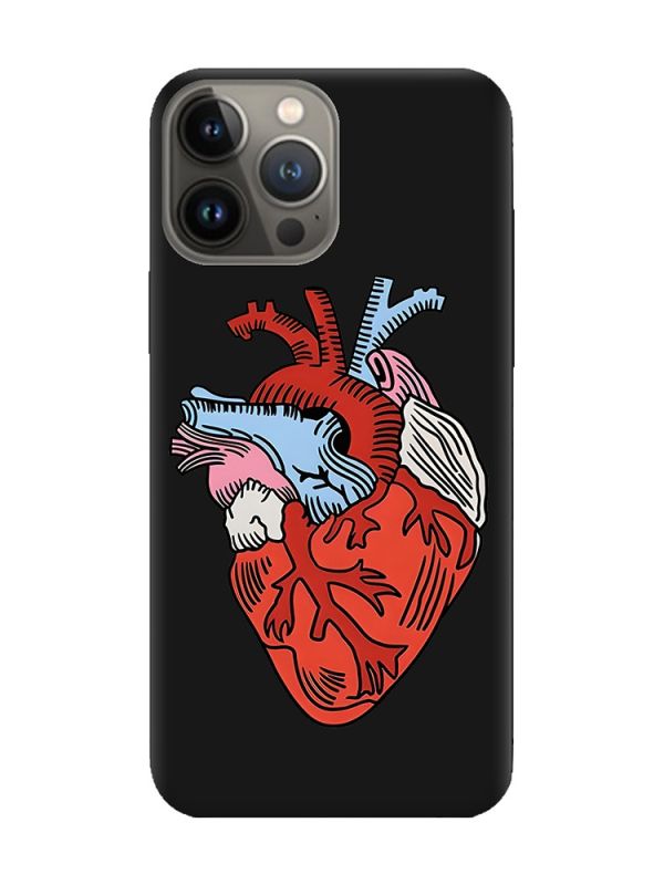 Матовий чорний чохол на Apple iPhone 13 Pro :: Серце анатомічне (принт 250)
