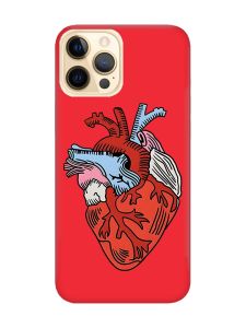 Матовий червоний чохол на Apple iPhone 12 Pro Max :: Серце анатомічне (принт 250)