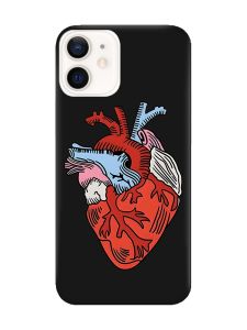Матовий чорний чохол на Apple iPhone 12 / 12 Pro (6.1) :: Серце анатомічне (принт 250)