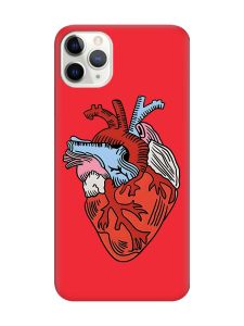 Матовий червоний чохол на iPhone 11 Pro Max (6.5) :: Серце анатомічне (принт 250)