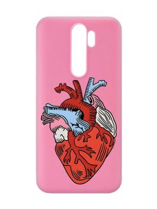 Матовий рожевий чохол на Xiaomi Redmi Note 8 Pro :: Серце анатомічне (принт 250)