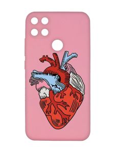 Матовий рожевий чохол на Xiaomi Redmi 10C :: Серце анатомічне (принт 250)