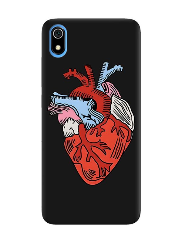 Матовий чорний чохол на Xiaomi Redmi 7A :: Серце анатомічне (принт 250)