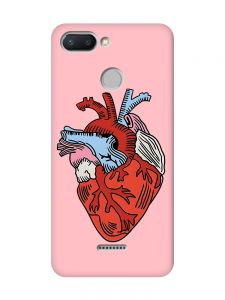 Матовий рожевий чохол на Xiaomi Redmi 6 :: Серце анатомічне (принт 250)