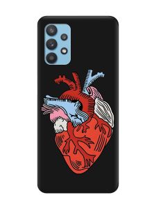 Матовий чорний чохол на Samsung Galaxy A32 :: Серце анатомічне (принт 250)