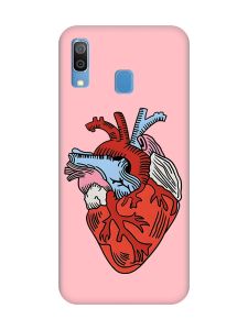 Матовий рожевий чохол на Samsung Galaxy A30 (2019) / A20 (2019) :: Серце анатомічне (принт 250)