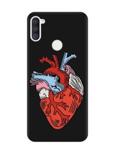 Матовий чорний чохол на Samsung Galaxy A11 :: Серце анатомічне (принт 250)