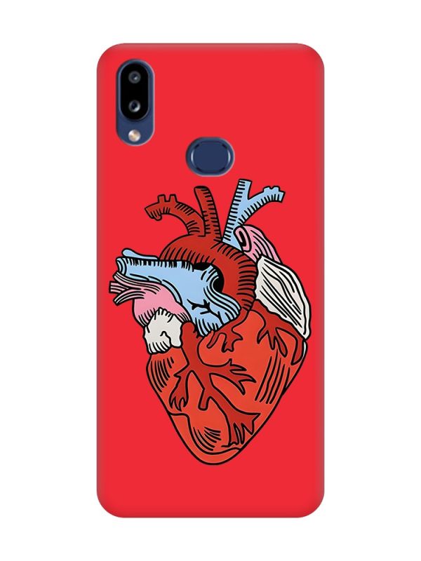 Матовий червоний чохол на Samsung Galaxy A10ѕ A107 :: Серце анатомічне (принт 250)