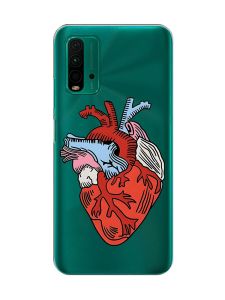 Прозорий чохол на Xiaomi Redmi 9T  :: Серце анатомічне (принт 250)