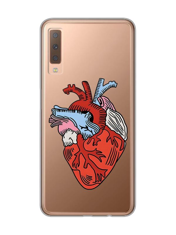 Прозорий чохол на Samsung Galaxy A7(2018) A750 :: Серце анатомічне (принт 250)