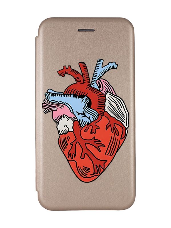 Чохол-книжка з малюнком для Samsung Galaxy A31 Золотистий :: Серце анатомічне (принт 250)