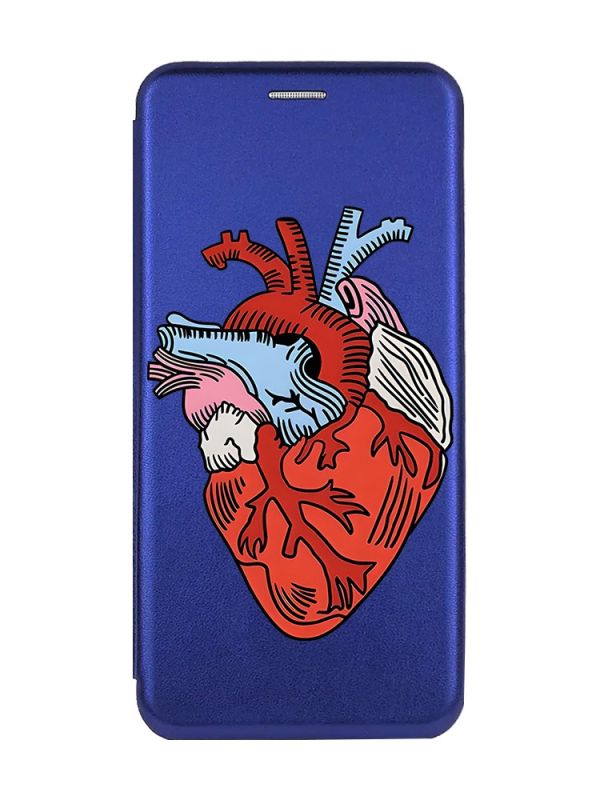 Чохол-книжка з малюнком для Samsung Galaxy А10 (2019) А105 Синій :: Серце анатомічне (принт 250)