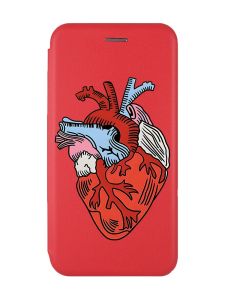 Чохол-книжка з малюнком для Xiaomi Redmi 9 Червоний  :: Серце анатомічне (принт 250)