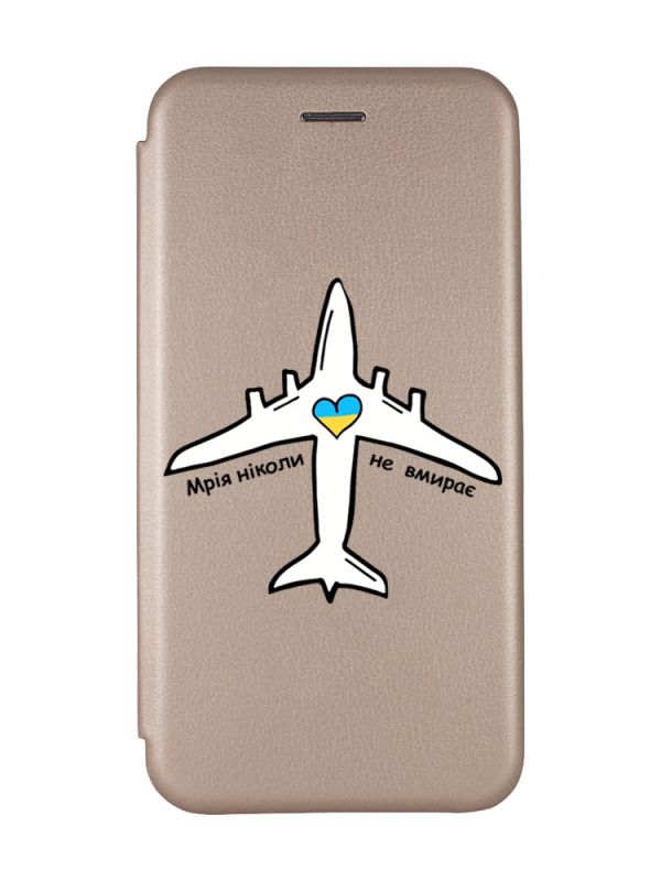 Чохол-книжка з малюнком для Samsung Galaxy А10ѕ (A107) Золотий :: Мрія ніколи не помирає (принт 1)