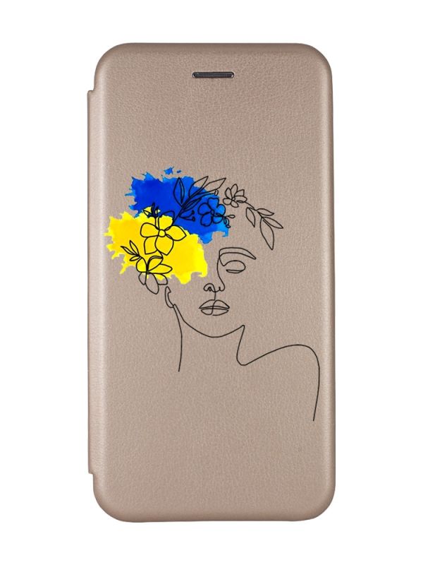 Чохол-книжка з малюнком для Samsung Galaxy A52 Золотий :: Українка Арт (принт 3)