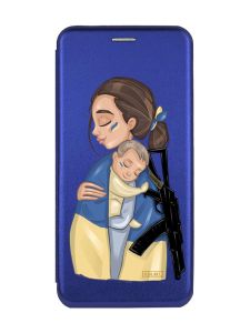 Чохол-книжка з малюнком для Samsung Galaxy А10 (2019) А105 Синій :: Мама-захисниця (принт 20)