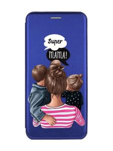 Чохол-книжка з малюнком для Samsung Galaxy А10 (2019) А105 Синій :: Супер Мама (принт 29)