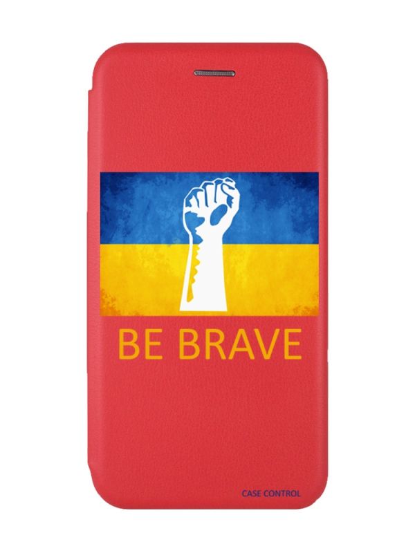 Чохол-книжка з малюнком для Xiaomi Redmi Note 8T Червоний :: Мужність Україна (принт 42)