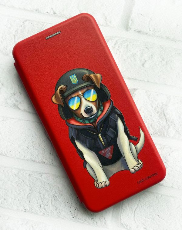 Чохол-книжка з малюнком для Samsung Galaxy А50 (2019) А505/A30s Червоний; Патрон (патріотичний принт 4)