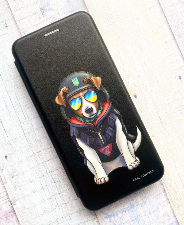 Чохол-книжка з малюнком для Samsung Galaxy A51 (2020) Чорний; Патрон (патріотичний принт 4)