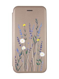 Чохол-книжка з малюнком для Samsung Galaxy A52 Золотий :: Польові квіти (принт 270)
