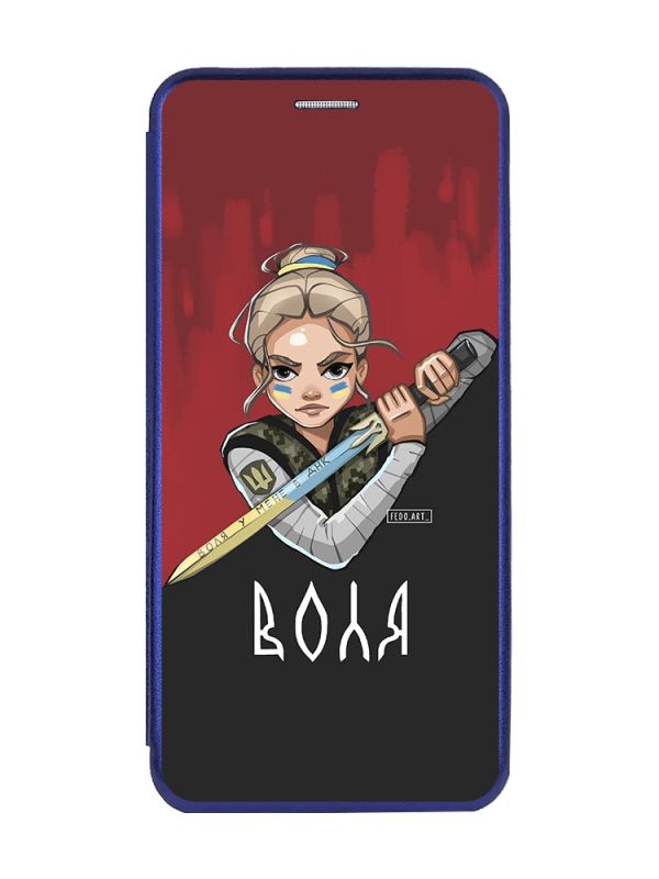 Чохол-книжка з малюнком для Samsung Galaxy А10 (2019) А105 Синій :: Українська захисниця (принт 171)