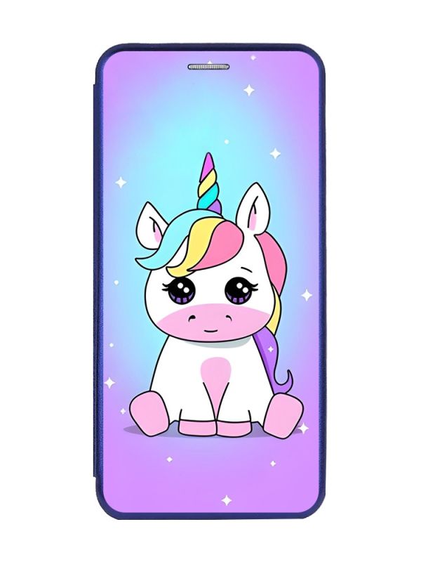 Чохол-книжка з малюнком для Samsung Galaxy А10 (2019) А105 Синій :: Єдиноріг (принт 103)