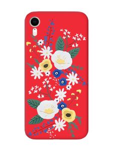 Матовий червоний чохол на Apple iPhone XR :: Квіти. Акварель (принт 271)