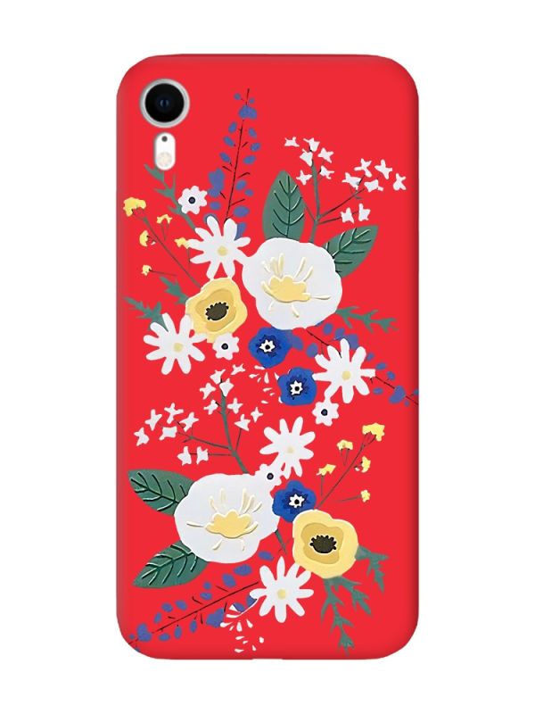 Матовий червоний чохол на Apple iPhone XR :: Квіти. Акварель (принт 271)