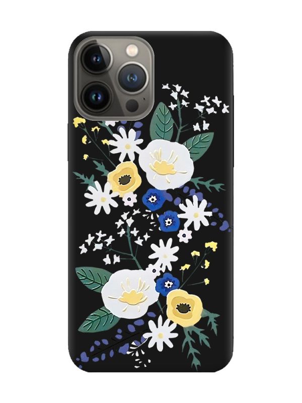 Матовий чорний чохол на Apple iPhone 13 Pro :: Квіти. Акварель (принт 271)