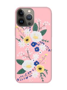 Матовий рожевий чохол на Apple iPhone 13 Pro :: Квіти. Акварель (принт 271)