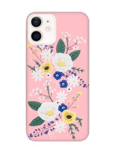 Матовий рожевий чохол на Apple iPhone 12 / 12 Pro (6.1) :: Квіти. Акварель (принт 271)