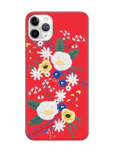 Матовий червоний чохол на iPhone 11 Pro Max (6.5) :: Квіти. Акварель (принт 271)