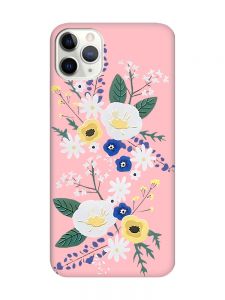 Матовий рожевий чохол на iPhone 11 Pro Max (6.5) :: Квіти. Акварель (принт 271)
