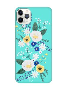 Матовий бірюзовий чохол на iPhone 11 Pro Max (6.5) :: Квіти. Акварель (принт 271)