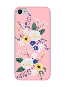 Матовий рожевий чохол на iPhone 7 / 8 :: Квіти. Акварель (принт 271)