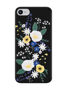 Матовий чорний чохол на iPhone 7 / 8 :: Квіти. Акварель (принт 271)
