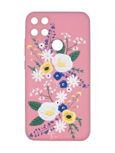 Матовий рожевий чохол на Xiaomi Redmi 10C :: Квіти. Акварель (принт 271)