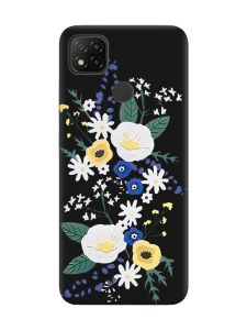 Матовий чорний чохол на Xiaomi Redmi 9C / 10A :: Квіти. Акварель (принт 271)