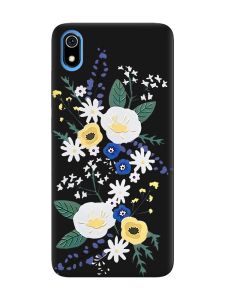 Матовий чорний чохол на Xiaomi Redmi 7A :: Квіти. Акварель (принт 271)