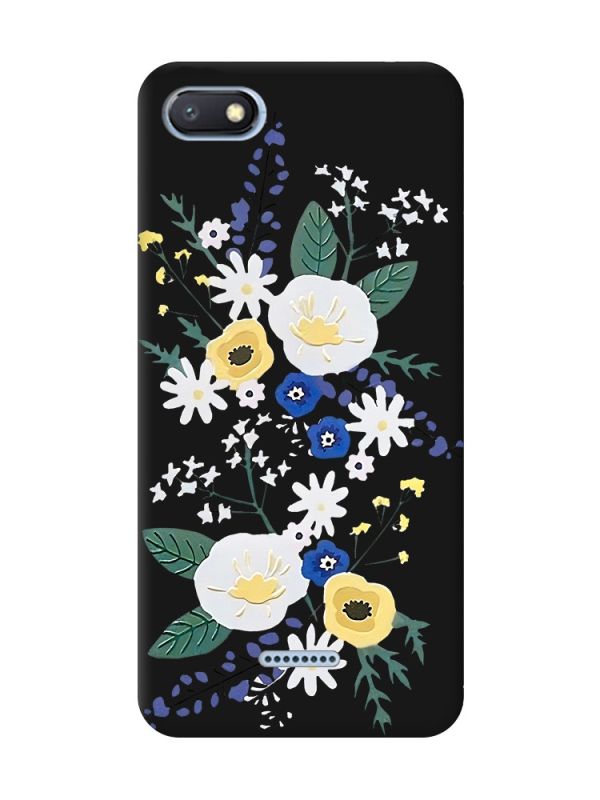Матовий чорний чохол на Xiaomi Redmi 6A :: Квіти. Акварель (принт 271)