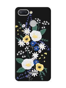 Матовий чорний чохол на Xiaomi Redmi 6 :: Квіти. Акварель (принт 271)