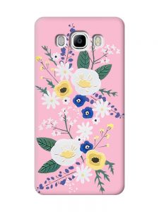 Матовий рожевий чохол на Samsung Galaxy J7(2016) J710 :: Квіти. Акварель (принт 271)