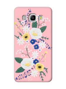 Матовий рожевий чохол на Samsung Galaxy J5(2016) J510 :: Квіти. Акварель (принт 271)