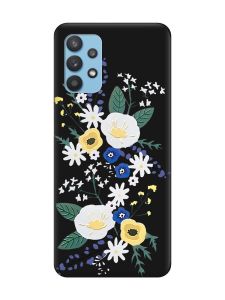 Матовий чорний чохол на Samsung Galaxy A32 :: Квіти. Акварель (принт 271)