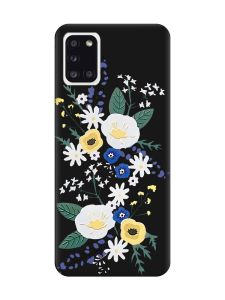 Матовий чорний чохол на Samsung Galaxy A31 :: Квіти. Акварель (принт 271)