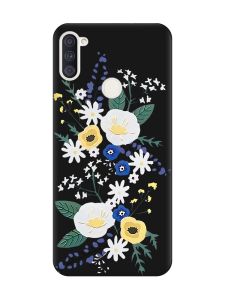 Матовий чорний чохол на Samsung Galaxy A11 :: Квіти. Акварель (принт 271)